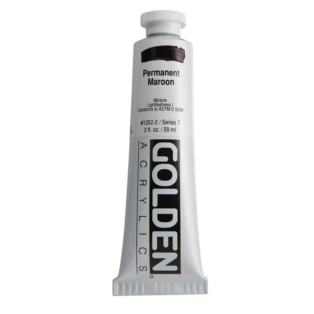 Golden Heavy Body Acrylic Tube 2oz Permanent Maroon